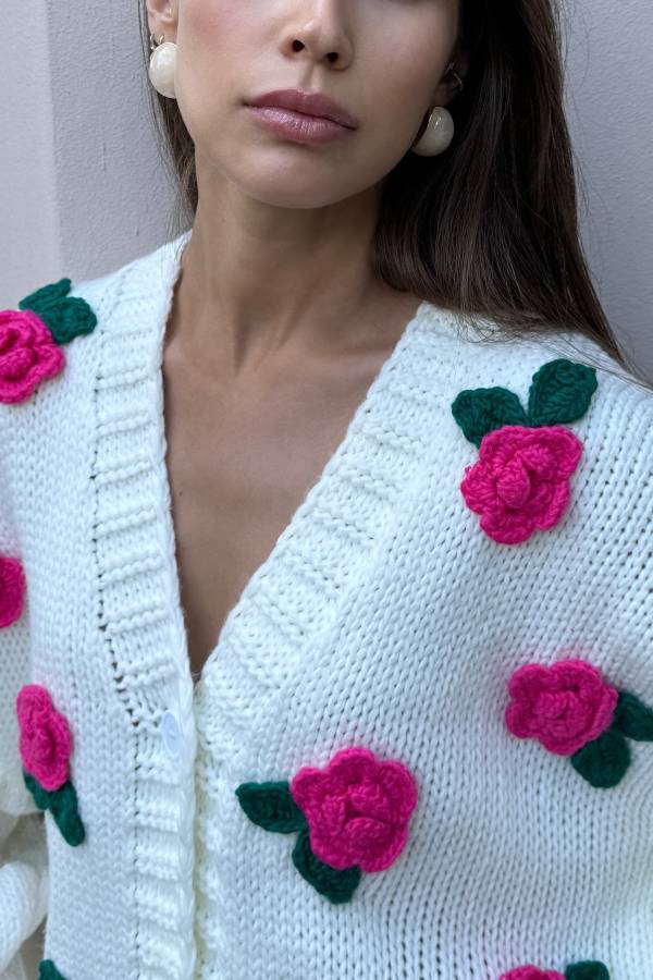 Selena Rose Knit Sweater Cardigan