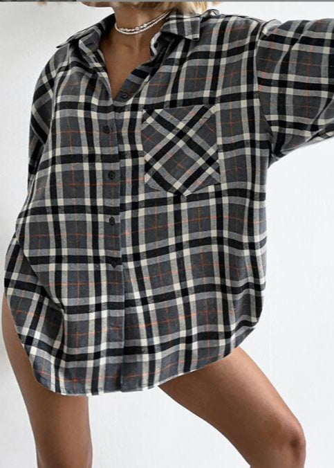 Grayson Plaid - Oversized Button-Up Shirt
