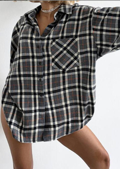 Grayson Plaid - Oversized Button-Up Shirt