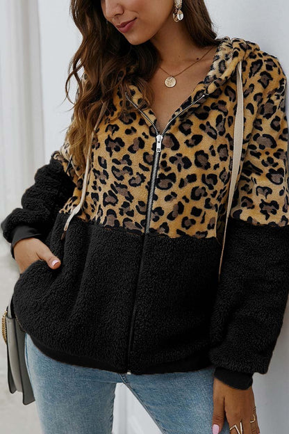 Leopard Stitching Coat(3 Colors)