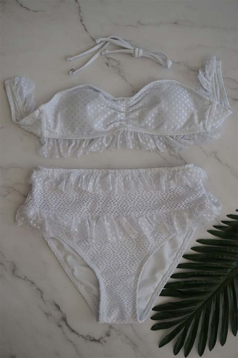 Lace Mesh High Waist Bikini Swimwear(3 Colors)