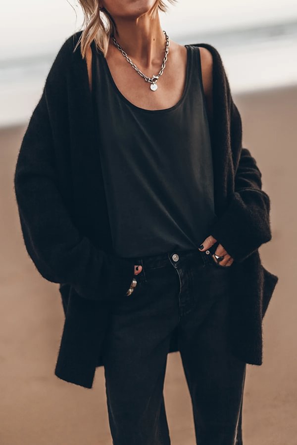 Ready for Fall Knit Long Sleeve Pocket Oversized Cardigan