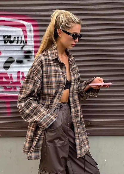 Vintage Retro Plaid Women's Shirt