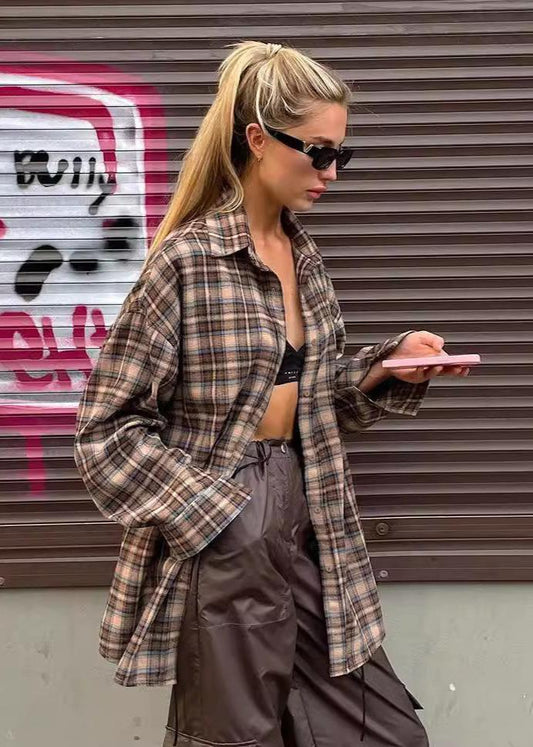 Vintage Retro Plaid Women's Shirt