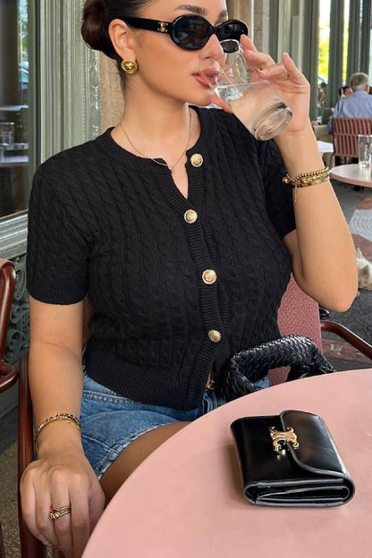 Solid Color Short Knit Sweater