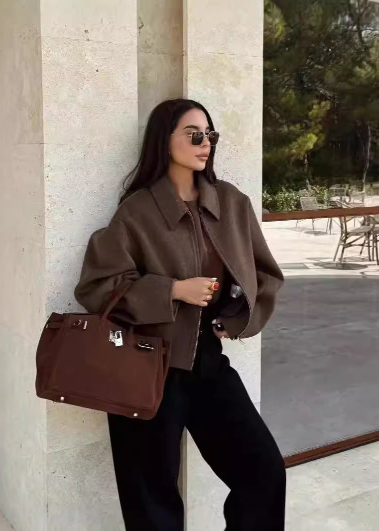 Timeless Woolen Lapel Jacket – Fall & Winter Essential