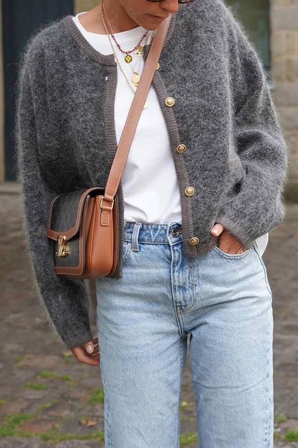 Cárdigan de punto acogedor con diseño de caballito de mar para mujer