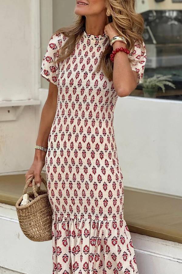 Vestido largo Astrid Honeycomb