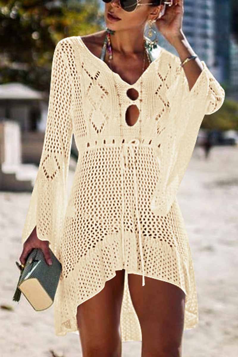 Hollow Knitted Beach Cover-up(4 colors)