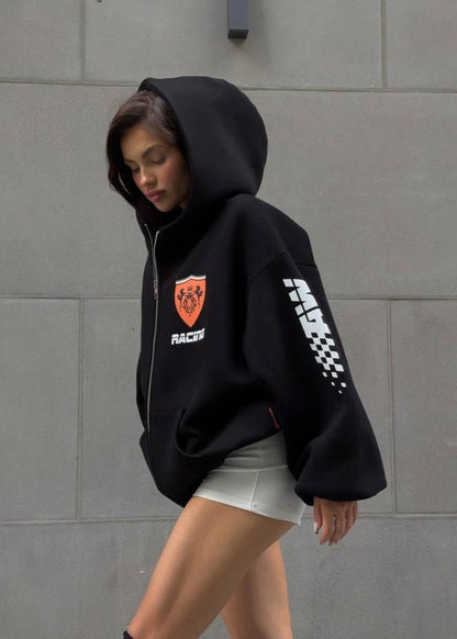 Trackside Boost - Racing-Inspired Oversized Hoodie