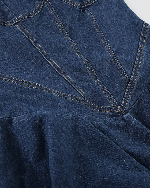 Strapless Elastic Waist A-Line Ruffle Mini Dress