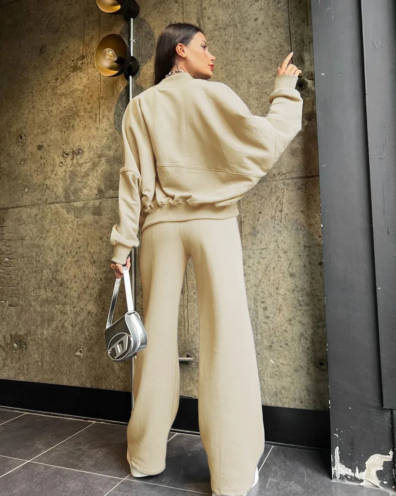 Urban Chic - Green ZippeRed Cardigan and Trousers Set