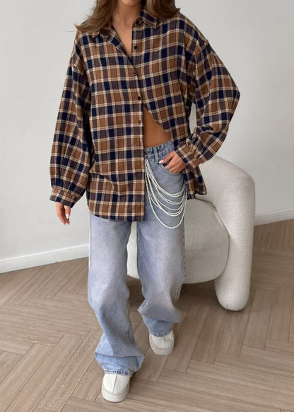 Westwood Plaid - Oversized Flannel Button-Up Shirt