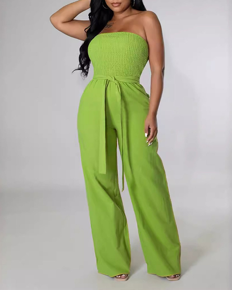Tube Top High Waist Jumpsuit