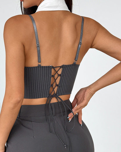 Tie-Wrapped Herringbone Camisole