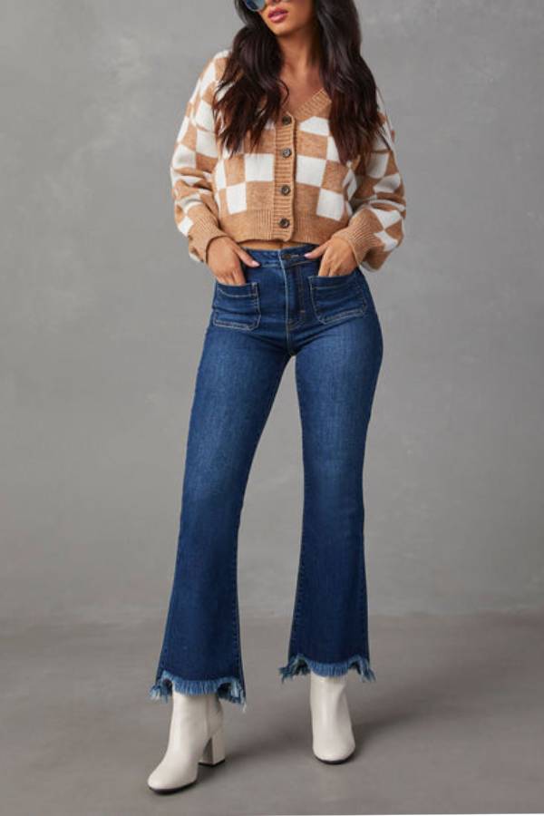 Checkmate Pocketed Knit Cardigan