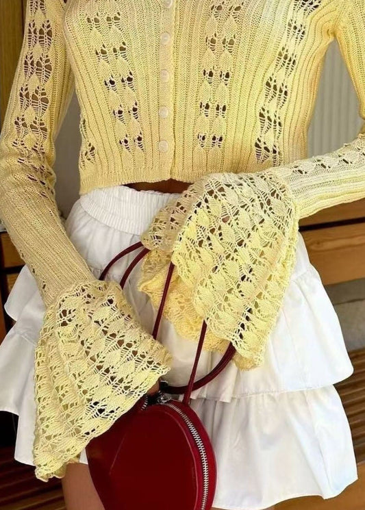 Lyla - Open Knit Cropped Cardigan