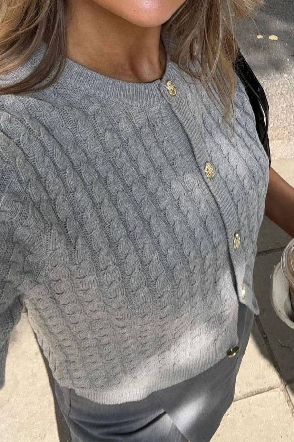 Solid Color Short Knit Sweater