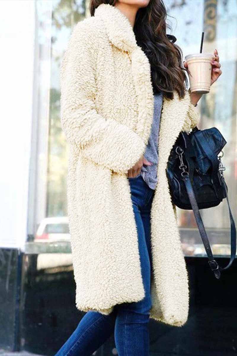 Lapel Cardigan Long Winter Coat(3 Colors)