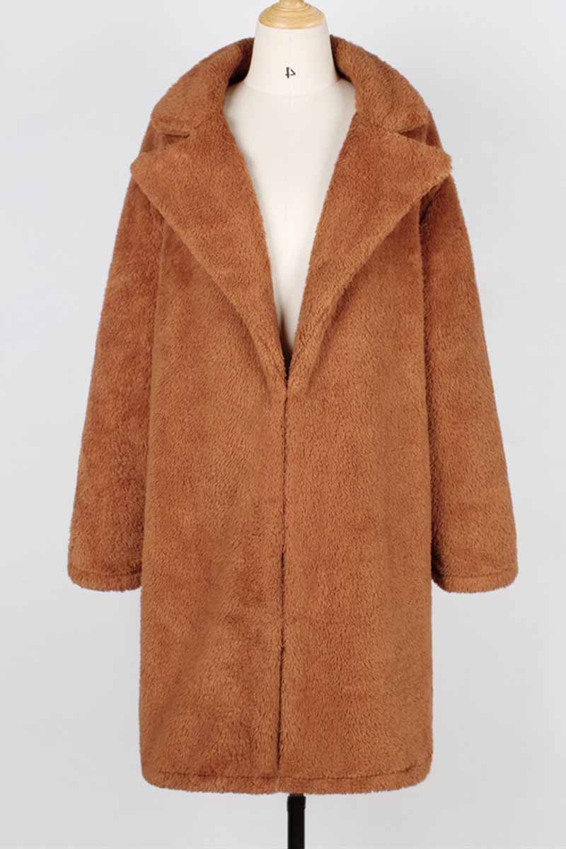 Lapel Cardigan Long Winter Coat(3 Colors)