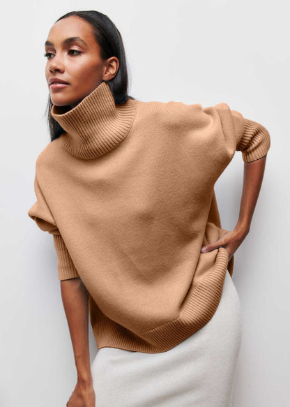 Cozy Chic Turtleneck Pullover - Solid Color Sweater