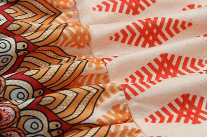 Spring And Summer Fashion Retro V-Neck Print Short Sleeves Mini Dress