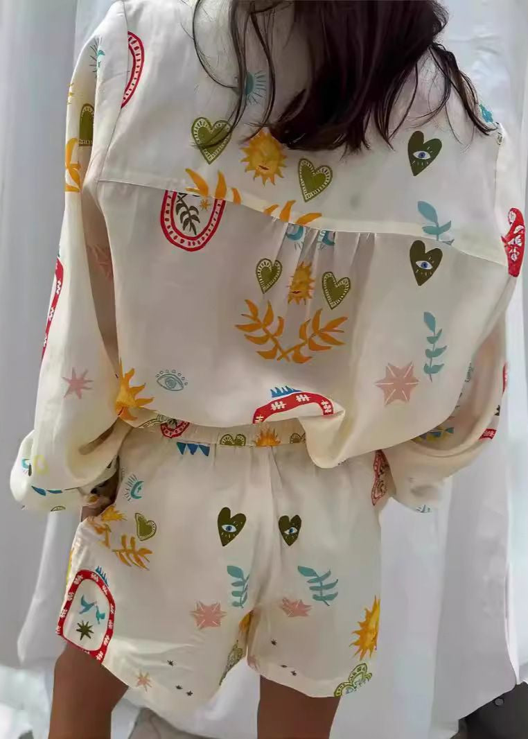 Solea - Sun & Symbol Button-Down Shorts Set