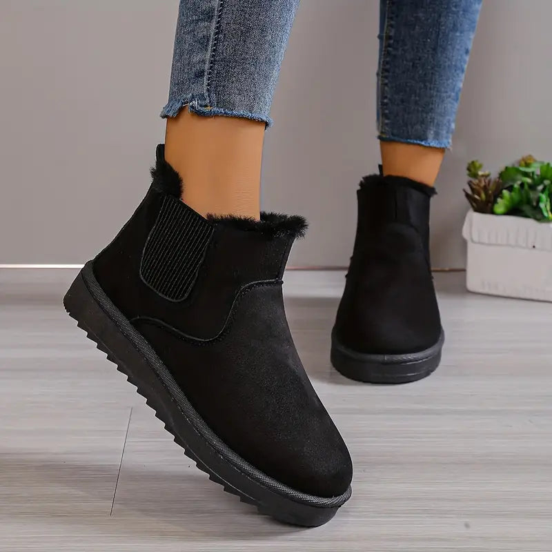 Casual Stylish Suede Ankle Boots with Fur for Women | Great for Casual Days