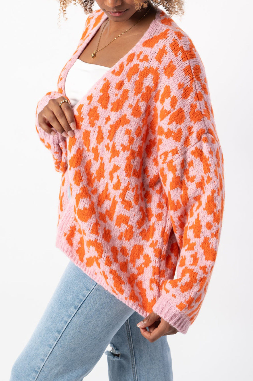 Loose Fit Colorblock Cardigan