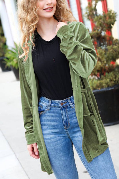 Rust Velvet Button Down Tunic Top
