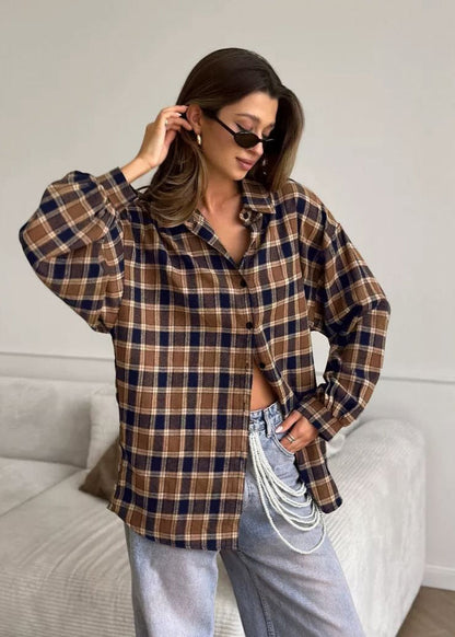 Westwood Plaid - Oversized Flannel Button-Up Shirt