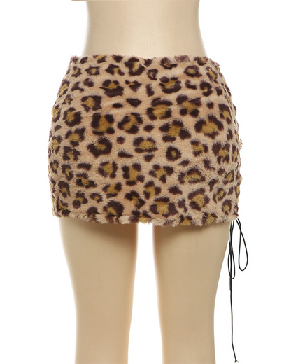Leopard Print Side Tie Skirt