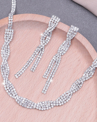 Necklace and Earrings Evening Accessories Two-Piece Set