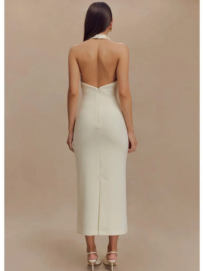 Artcat Elegant Sleeveless Button Bodycon Long Dress Women Sexy Deep V Party Evening Dress Autumn/Winter New Silm Female Vestdos