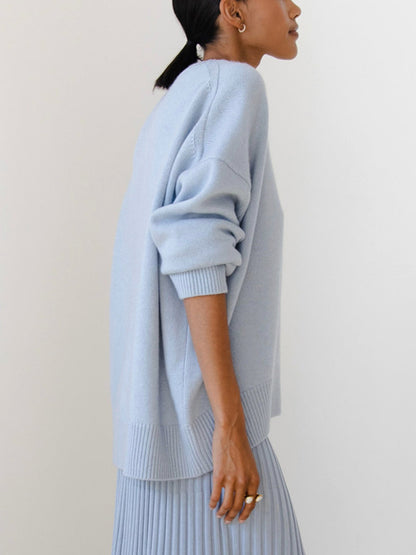 Skye Knit Set – Soft Crewneck Sweater & Pleated Skirt