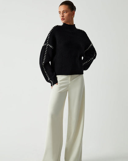 Shift The Focus Oversized Mock Neck Sweater