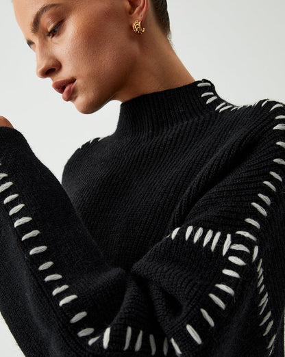 Shift The Focus Oversized Mock Neck Sweater