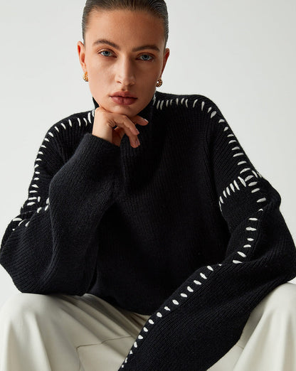 Shift The Focus Oversized Mock Neck Sweater