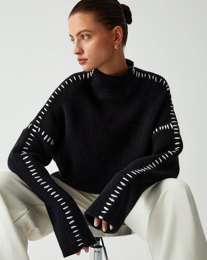 Shift The Focus Oversized Mock Neck Sweater