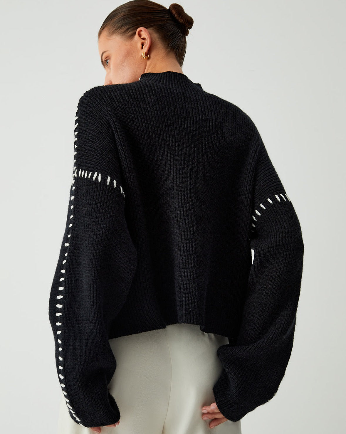 Shift The Focus Oversized Mock Neck Sweater