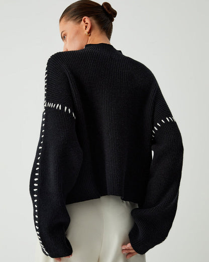Shift The Focus Oversized Mock Neck Sweater