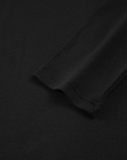 Sliver Lining Contrast Neckline Long Sleeve Top