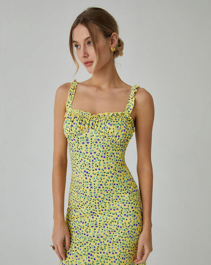 Cami Floral Bohemian Vacation Midi Dress