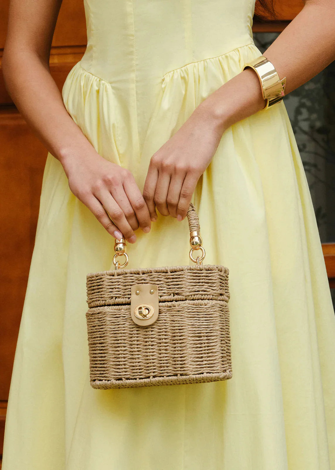 Savanna - Straw Mini Top-Handle Bag