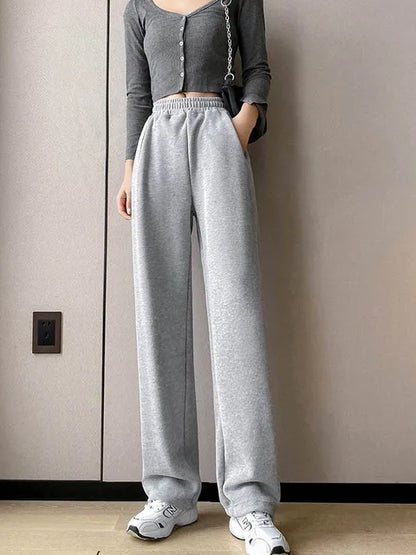 Blue Sweatpants For Women Summer Baggy Pants High Waist Jogger Wide Leg Trousers Spring Women’s Sports Pants Summer Sweatpants