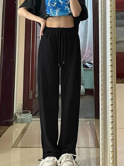 Blue Sweatpants For Women Summer Baggy Pants High Waist Jogger Wide Leg Trousers Spring Women’s Sports Pants Summer Sweatpants