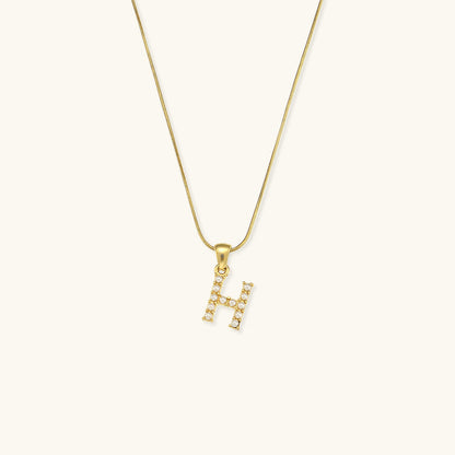 Celeste - Gold Pearl Letter Necklace