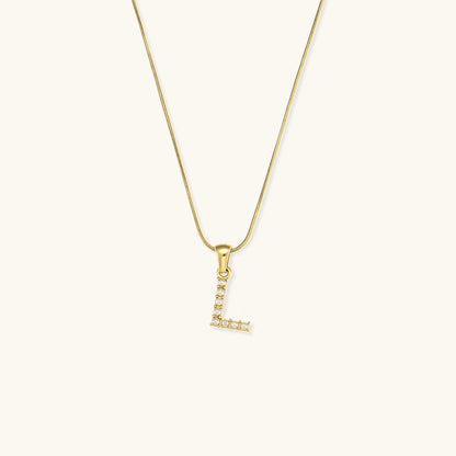 Celeste - Gold Pearl Letter Necklace