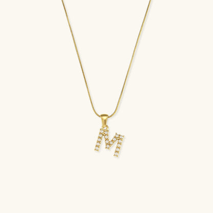 Celeste - Gold Pearl Letter Necklace