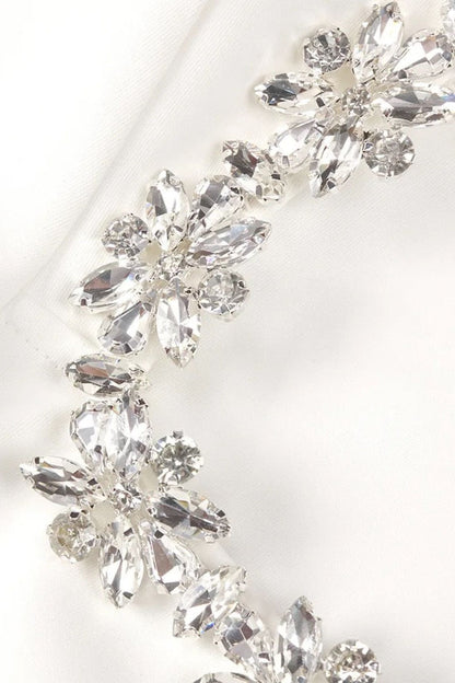 Alexia Square Collar Rhinestone Trim Mini Dress